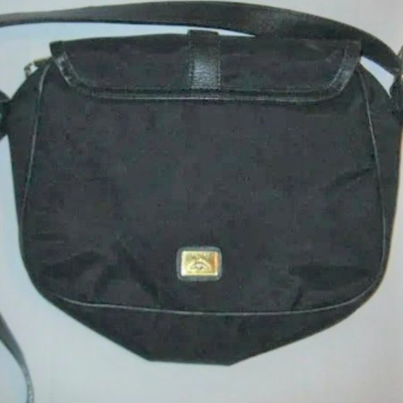 ❤️MOSCHINO REDWALL Flap Nylon Slide Gold Letters Logo Crossbody Bag Purse - Picture 5 of 10